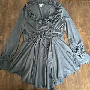 Boston Proper L Corset Top Wuthering Heights Victorian Romantic Flowing Sexy